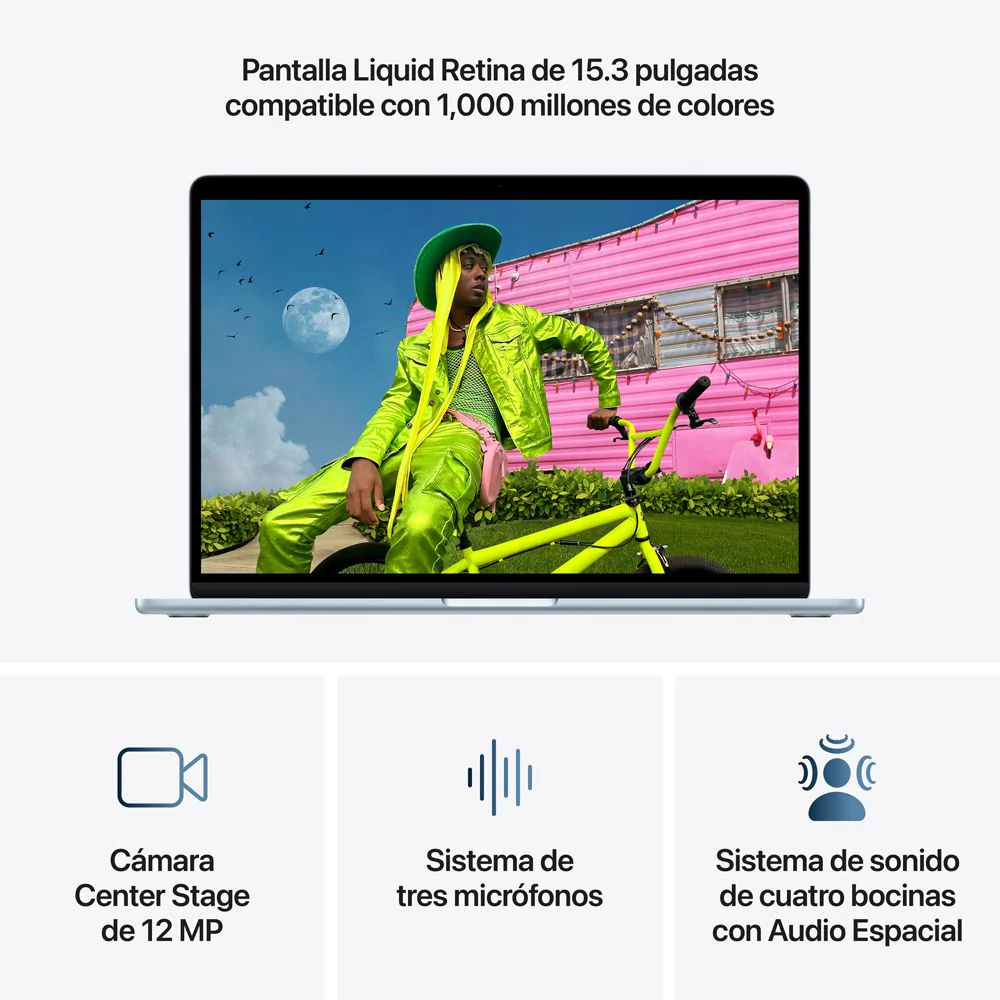 MacBook Air de 15 pulgadas: Chip M5 de Apple con CPU de 10 núcleos y GPU de 10 núcleos, 1 TB SSD - Azul cielo - Image 5
