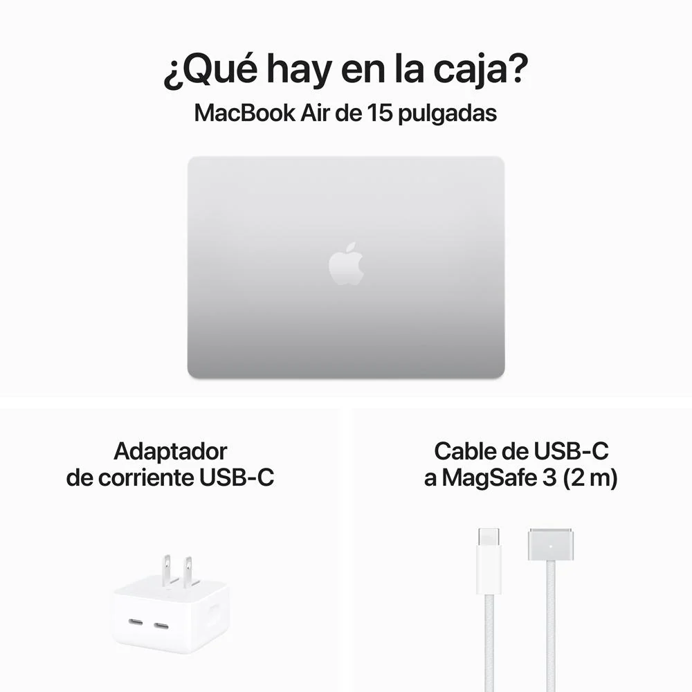 MacBook Air de 15 pulgadas: Chip M3 de Apple con CPU de 8 núcleos y GPU de 10 núcleos, 256 GB SSD - Plata - Image 9