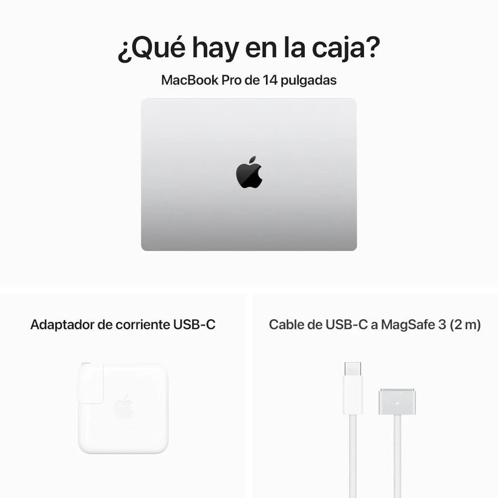 MacBook Pro de 14 pulgadas: Chip M3 de Apple con CPU de 8 núcleos y GPU de 10 núcleos, 512 GB SSD - Plata - Image 10
