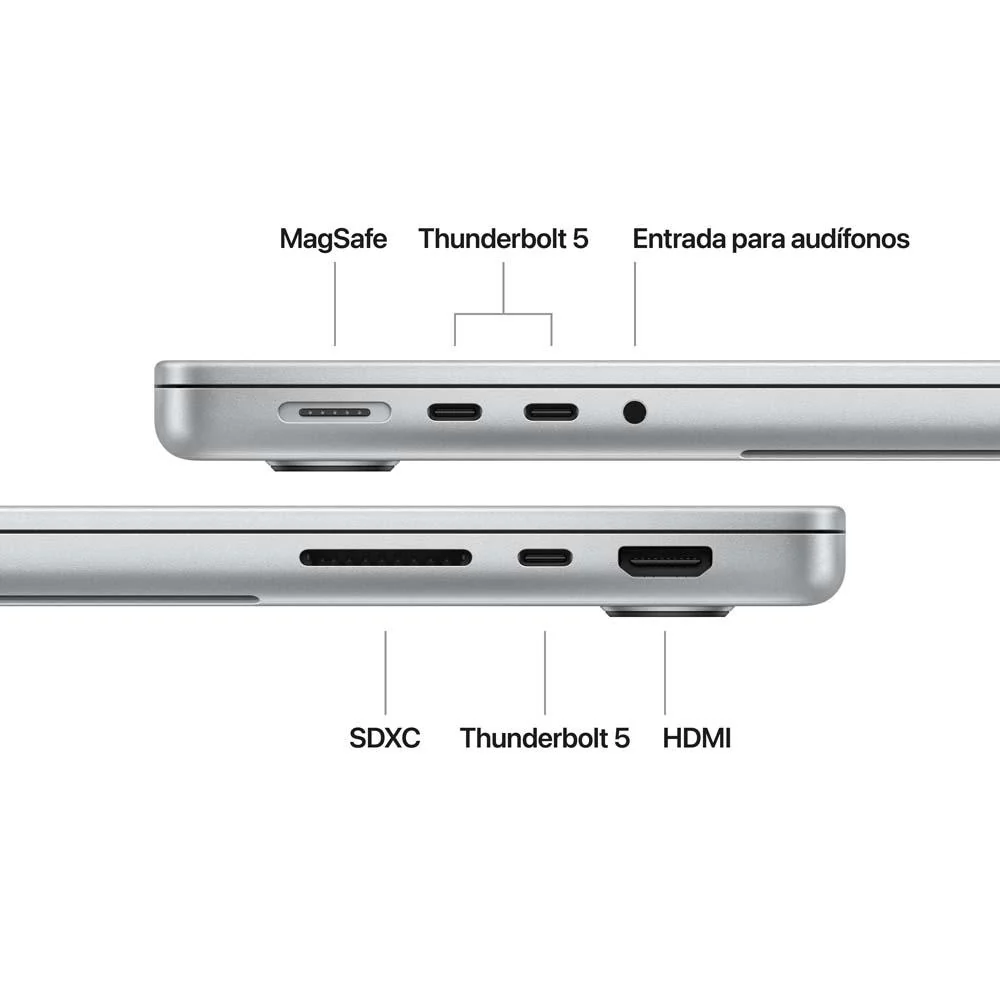 MacBook Pro de 14 pulgadas: Chip M4 Max de Apple con CPU de 14 núcleos y GPU de 32 núcleos, 1 TB SSD - Plata - Image 7