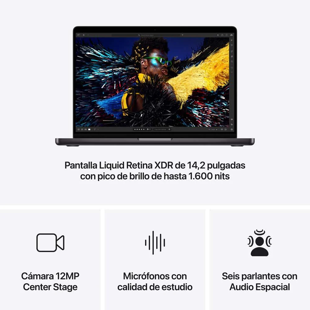 MacBook Pro de 14 pulgadas: Chip M4 de Apple con CPU de 10 núcleos y GPU de 10 núcleos, 1 TB SSD - Negro espacial - Image 6