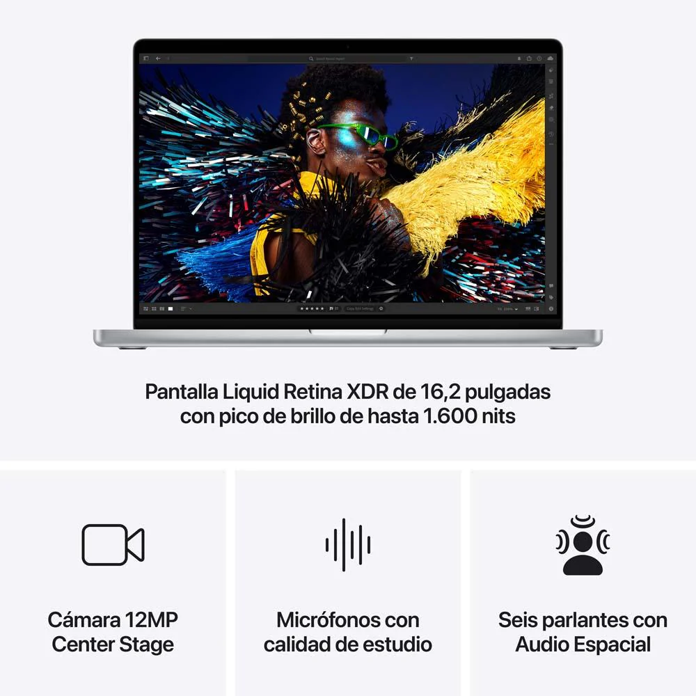 MacBook Pro de 16 pulgadas: Chip M4 Max de Apple con CPU de 14 núcleos y GPU de 32 núcleos, 1 TB SSD - Plata - Image 6