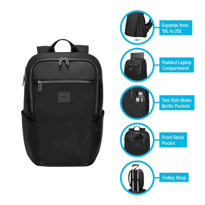 MALETA TARGUS URBAN EXPANDIBLE BACKPACK 15.6 INCH BLACK - Image 12