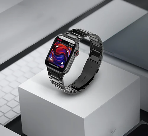 METAL BAND FOR APPLE WATCH 42/44MM BLK - Image 4