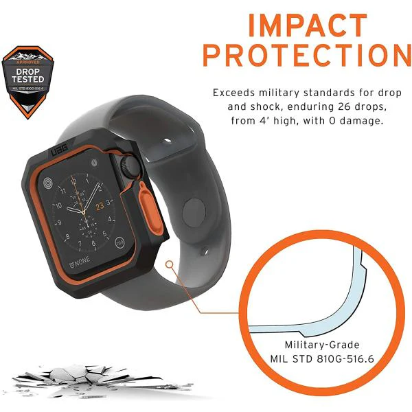 Case UAG Civilian para Apple Watch 44mm - Negro/Naranja - Image 6