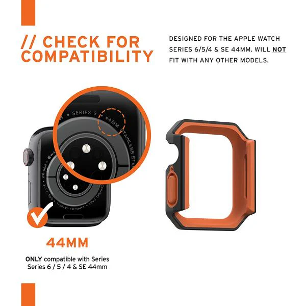 Case UAG Civilian para Apple Watch 44mm - Negro/Naranja - Image 8