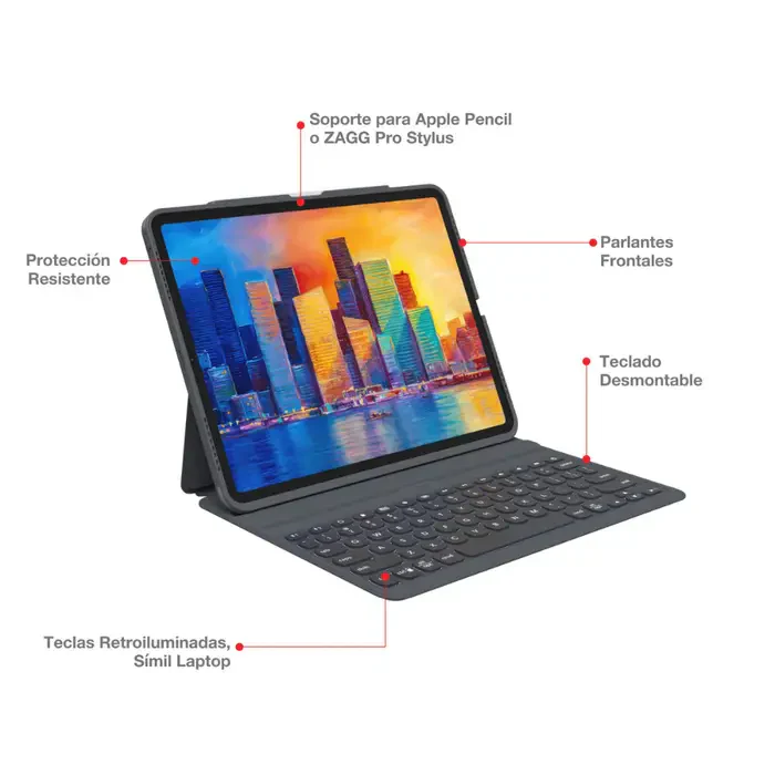 TECLADO FUNDA PRO KEYS RETROILUMINADO 11 - Image 3